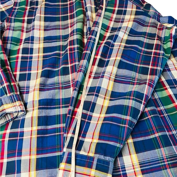 Ralph Lauren Blue Label Men's Blue and Green Plaid Button Down Shirt Size 3XB - Picture 5 of 11